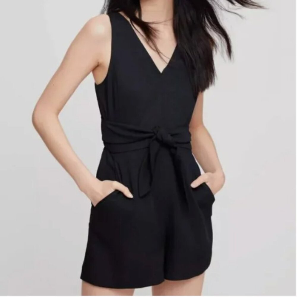 Aritzia Wilfred Ecoulment Tie Waist Open Back Romper (Size 4)